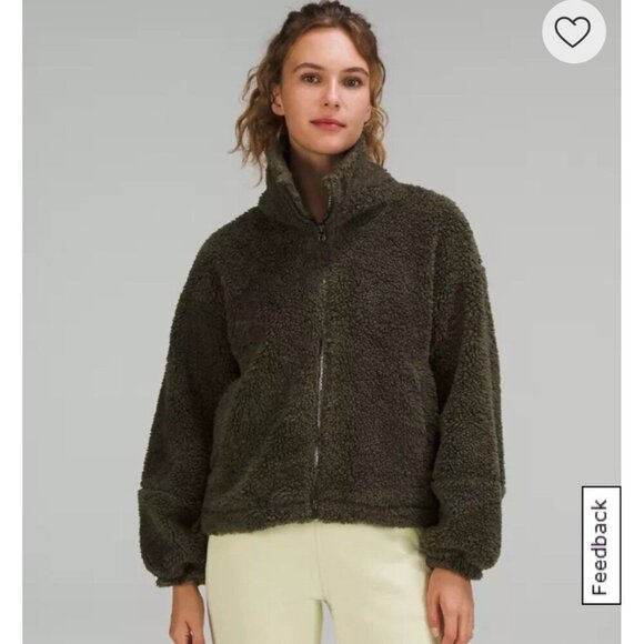 lululemon Cinchable Fleece Zip Up Jacket Women 6 Plush Warm Soft - Picture 1 of 12